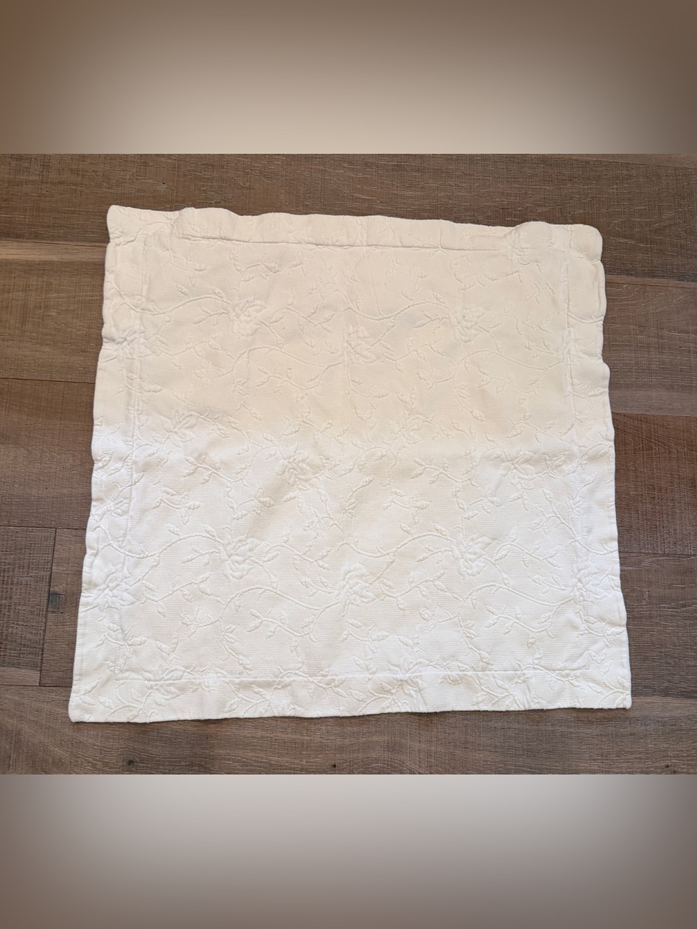 Pottery Barn Ivory Floral Matelasse Pillow Cover